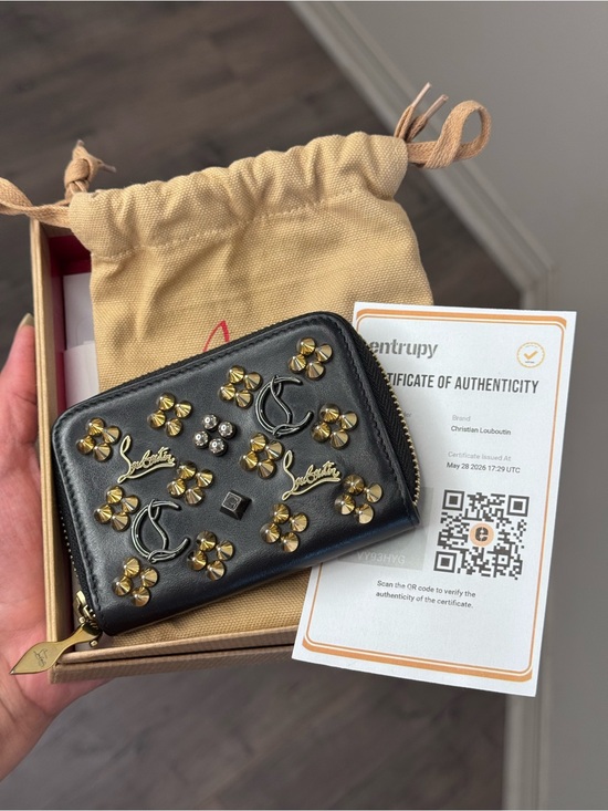 Handbags - Christian Louboutin Studded Panettone compact wallet With Entrupy All Inclusive